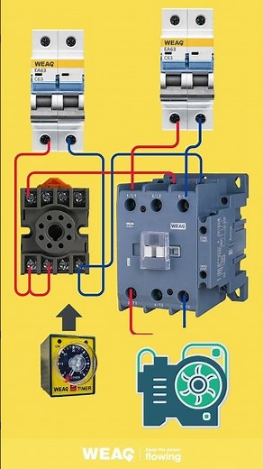 Timed Motor Control: Relay Base with Contactor Setup.