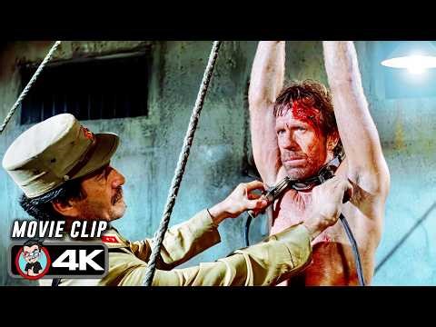 Chuck Norris Destroys Cruel Soldiers Scene | BRADDOCK: MISSING IN ACTION III (1988) Movie CLIP 4K