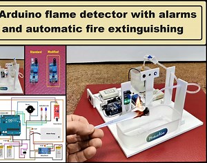 Arduino Flame Detector With Alarms and Automatic Fire Extinguishing