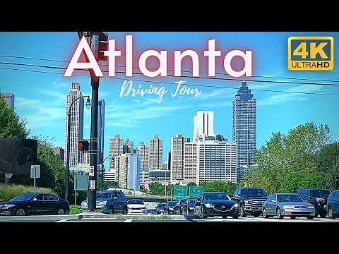 Atlanta 4k Drive Downtown & Midtown Tour Georgia