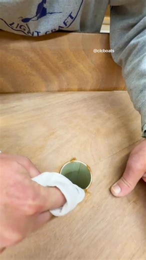 Chesapeake Light Craft | Wood Boats on Instagram: "🪚 Back to the details. After the cut, Andrew’s filleting the front deck in place on the PT11 Take-Apart Dinghy, carefully cleaning up the fillet around the fiberglass tube mast partner. Even with a boat that splits in two, the craftsmanship stays seamless. 👉 Want to build one yourself? Learn more at clcboats.com or send us a DM. ☎️(M-F,9AM-5PMEST) 410-267-0137 📧info@clcboats.com #CLCBoats #NestingDinghy #Boatbuilding #WoodenBoat #EpoxyWork #S