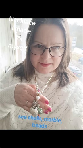 Necklace I made for myself. beads. #shellcraft #smallbusiness #necklace #handmadeseller #seafindings