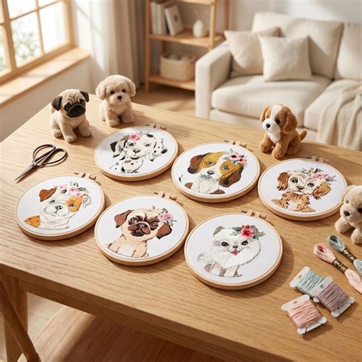 Dog Embroidery Kit for Beginners, DIY Hand Embroidery Hoop Art, Animal Lover Gift - Etsy