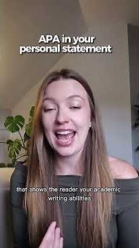 Don't forget to format your personal statement! (APA)