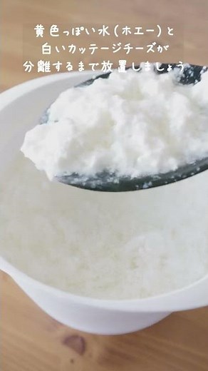 レンジでつくるダイエット中にピッタリの低脂質チーズ【カッテージチーズの作り方】#shorts