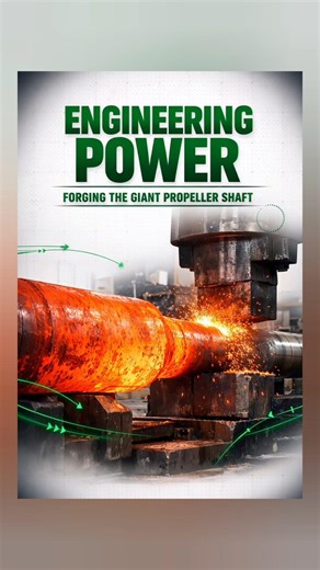 Inside Factory Of Making Massive Ship Propeller Shaft #shorts #engineering #shipping #manufacturing