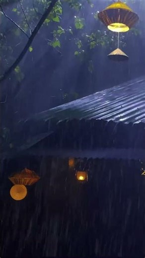 🌧️ Rain on Tin Roof at Night – Deep Sleep in a Cozy Forest Shelter 🌙 1 #rain #rainsounds #sleep