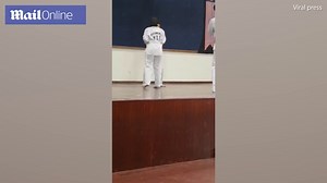 Girl takes out taekwondo black belt with accidental groin kick