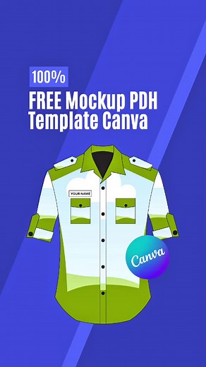 Mockup Kemeja PDH Gratis di Canva: Desain Profesional