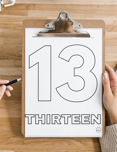 Number 13 Coloring Page | Educational Learning Activity (digital PDF Download) - Etsy