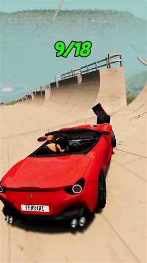 Ferrari Convertible vs Ramp Arena 🚗💥 - BeamNG.drive