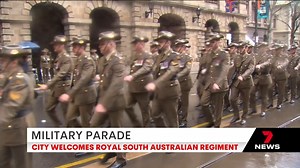 1K views · 23 reactions | The military has put on a show of strength in the heart of the CBD with more than 100 personnel braving the rain to march along King William Street. 7NEWS Adelaide at 6pm | www.7NEWS.com.au #7NEWS | 7NEWS Adelaide | Facebook