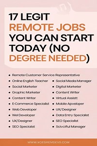 17 Legit Remote Jobs You Can Start Today (No Degree Needed!) -