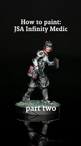 5.5K views · 40 reactions | Learn how to bring your JSA Medic to life with this quick tutorial for her skin tones and the reds by Steffen using the new Infinity Paint Set. Watch the full video  https://youtu.pulse.ly/9hwbbxyjje Miniature by Corvus Belli | The Army Painter | Facebook
