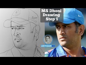 How to draw MS dhoni drawing for beginners || pencil sketch / step by step /very easy