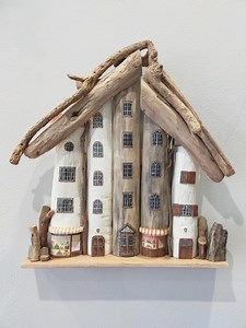 Décoration murale en bois flotté maisons en bois - Etsy France