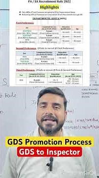 GDS promotion Process I GDS to MTS / GDS to Postal assistant / GDS to Inspector I GDS de