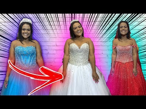 PROVANDO VESTIDOS DE 15 ANOS