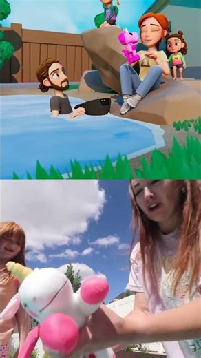 Mermaid Adley CONFUSiON!! 🧜‍♀️🏝️ Dad jumps off cliff to save baby unicorn..reimagined