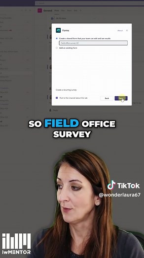 Microsoft Forms in Teams: Create & Share Surveys Easily! Explore Microsoft Forms within Teams! Creating, and add forms as tabs. Learn to differentiate between personal and group forms, and discover how to create shared forms for seamless team collaboration. Perfect your flow of work! Training at iwmentor. #MicrosoftForms #MicrosoftTeams #TeamCollaboration #ProductivityHacks #OnlineSurveys #Microsoft365 #FormsTutorial #DigitalWorkspace #TeamProductivity