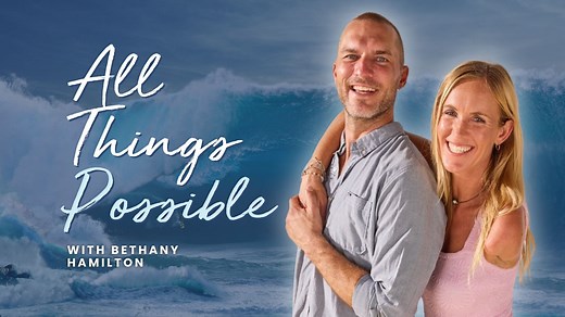 NEW PODCAST! In All Things Possible, Adam and Bethany talk about what’s possible despite the many challenges in life! They will focus on faith, health and family. They’ll also share stories about raising their children, adventuring homeschooling and navigating the current culture. With guests, they’ll also dive into topics like discipleship, intentional living, and finding joy in the unexpected. Listen in your preferred podcast app! | Bethany Hamilton