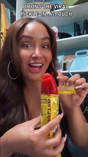 CHAMOY? BLUE RASPBERRY!? Trying the Viral Pickle-In-A-Pouch