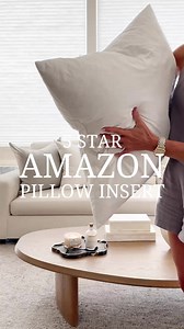 5 STAR Amazon PILLOW INSERT 🤍 #organicmodern #amazonhomefinds #Amazon #amazonfavorites #homedecor #pillows #amazonfinds #amazonmusthaves | The Hillary Style