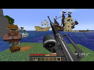 Fisherman Villager Hired Me to RAID Pillager Ship & Outpost with GUNS! 🔫🔥