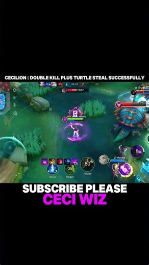 CECILION : DOUBLE KILL PLUS TURTLE STEAL SUCCESSFULLY 2 | GLOBAL CECILION BEST BUILD - MLBB