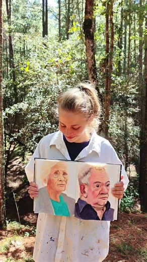 Two loose portrait paintings 😊 #art