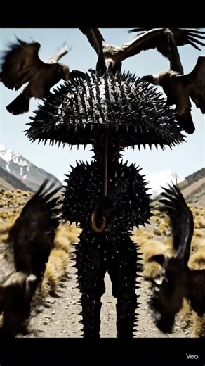Spiked Umbrella Shield Man From Relentless Andean Condor Attack Unreal Highland Encounter
