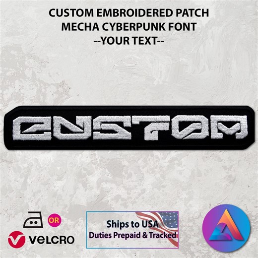 Custom Embroidered Cyberpunk Mecha Name BIG Patch - Futuristic Font Name/logo (3-8 Letters, Iron-on/velcro) - Etsy Canada