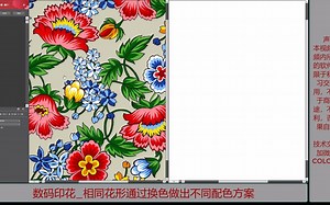 数码印花教程_同一花形通过换色后生成新的配色方案