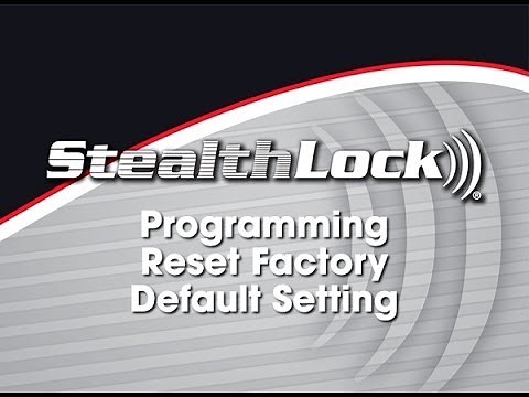 CompX Timberline: StealthLock - Programming Reset Factory Default Setting