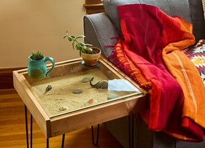 Rustic Display Table With Removable Glass Top - 100% Made in the USA - Etsy