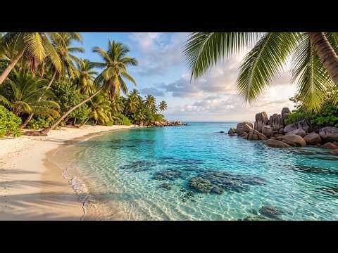 Tropical Beach Ambience 🌴 Gentle Ocean Sounds for Relaxation, Sleep & Stress Relief • No Music, 4K