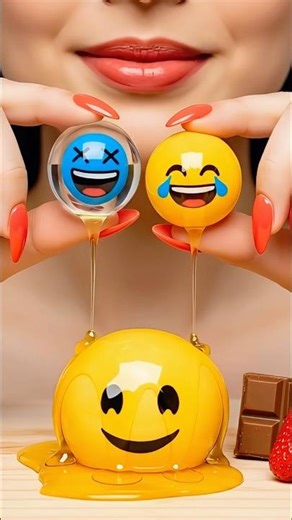 ASMR Emoji Honey Drip 🍯 Satisfying Melt #asmr #emoji #satisfying #honeydrip #candyasmr