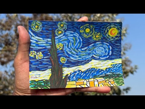 How To Paint A Starry Night | Van Gogh | Easy | Step By Step Tutorial | Painting |