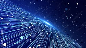 Digital Technology Cyberspace Particles Data Network Connections plexus lines background. High-tech HUD grid, news studio. News studio corporate promotion. cyber processing, calculation visualization