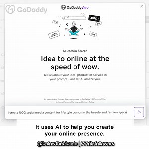 In just a few clicks, @belowtheblonde had all the basics for her online business, including a logo, Coming Soon page and more. | GoDaddy
