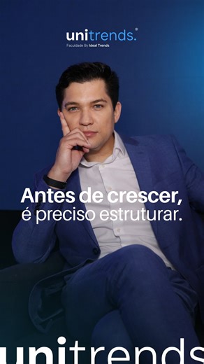 Faculdade Unitrends on Instagram: "Crescer sem estrutura custa caro. Estrutura vem antes do salto. Processos, visão clara e base acadêmica fazem diferença quando o cenário muda e o mercado cobra maturidade. 📚 A Unitrends trabalha a formação de quem quer crescer com consistência, clareza e base real. 📈 Conheça mais no link da bio. 🔗 #Unitrends #EducaçãoExecutiva #FormaçãoEmpresarial #Gestão #Negócios"