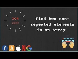 Find two non repeated elements in an Array | XOR interview question