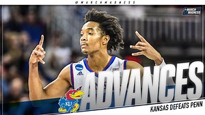 50K views · 977 reactions | History sides with the Jayhawks! (1) Kansas Men's Basketball pulls away late to dodge a historical upset and take down (16) Penn, 76-60. | March Madness Men's Basketball | Facebook
