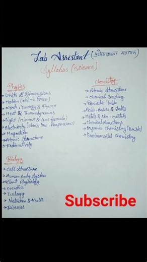 lab assistant ka syllabus...#education #educationalvideo #educationalshorts
