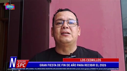 #Cedrillos || EL CANTANTE HUMBERT CAMACHO TERRAZAS INVITA A RECIBIR EL 2026 JUNTO A CÓDIGO TROPICAL EN UNA GRAN FIESTA DE FIN DE AÑO HOY EN EL SALÓN DE EVENTOS LOS CEDRILLOS DESDE LAS 23:00, CON ENTRADA A 100 BOLIVIANOS Y MUCHA ALEGRÍA PARA DAR LA BIENVENIDA AL 2026, UN AÑO DE PAZ Y PROSPERIDAD. | SPC CANAL 15
