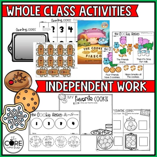 Christmas Cookie Day PreK Activities - Preschool Cookie Decorating, Craft, Math