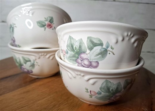 Vintage Pfaltzgraff Grapevine Dessert Bowls, Set of 4, 4 1/2" Small Stoneware Sauce or Condiment Dishes - Etsy
