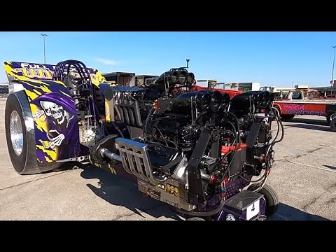 Pulling Tractors Unloading at NFMS 2022 Championship Tractor Pulls