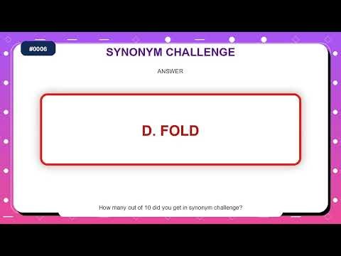 Synonym Challenge #0006 | Similar Words Quiz Practice