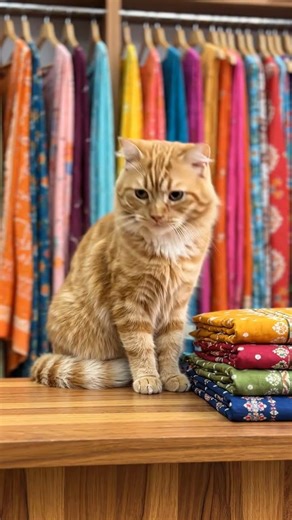 A cat is opening a clothing store #cartooncat #catbug #newshop #femaleversion #my new contents #love